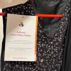 Brand New - Black Ready-to-Wear Saree Gown – Silver Embroidery 🖤