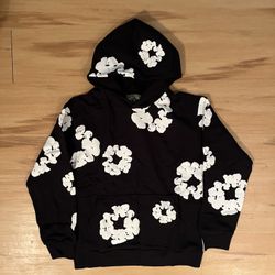 Denim Tears Cotton Wreath Hoodie Black & White - Size Small