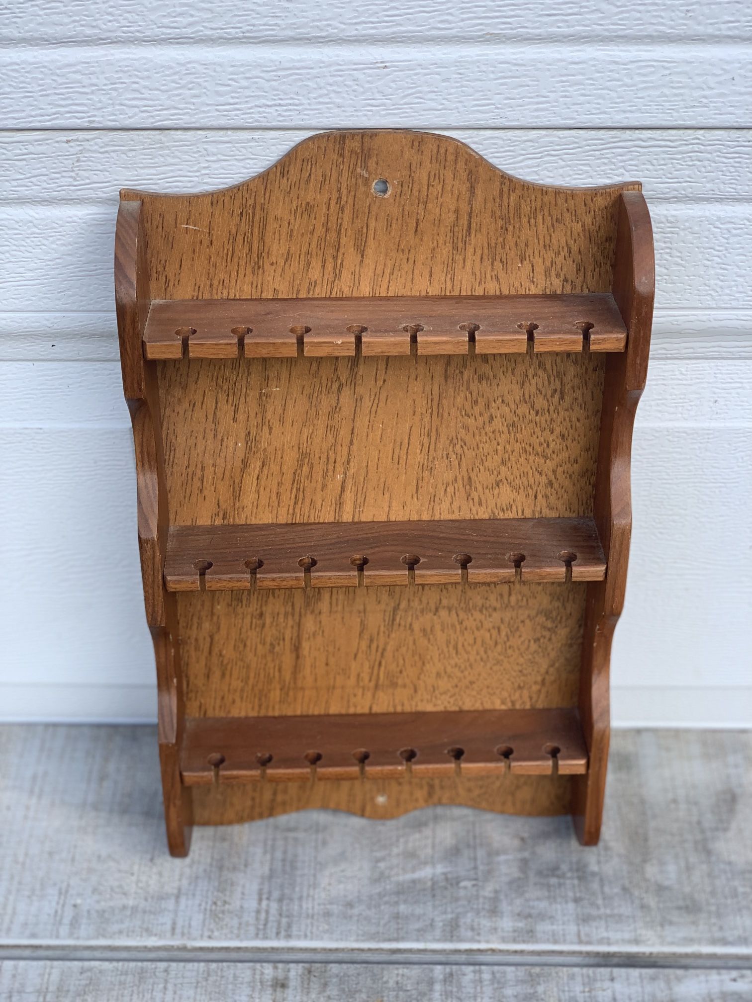 Vintage Wooden Spoon Rack Holds 24 Spoons Rustic Wall Mount Kitchen Decor 16”