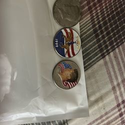 Three Kennedy Colorized Half Dollars