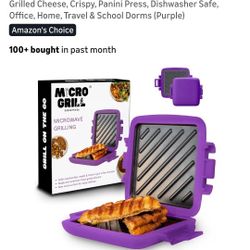 Toastie Maker, Microwave Grill, Sandwich Toaster, 3 Minute Grilled Cheese, Crispy, Panini Press, Dishwasher Safe, Office, Home, Travel & School Dorms 