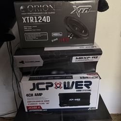 12 inch sub, sub box, and 4 Chanel amp