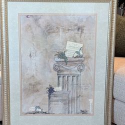 Framed Art 33" X 41" Soft Earth Tones Young At Heart