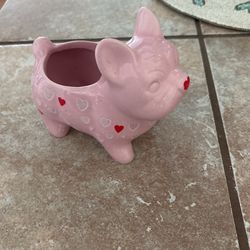 Pink French Bulldog Planter