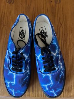 Brand New Vans Blue Lightning Shoes Size 10.5