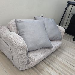 Kids Sofa, 2-in-1 Flip-Out Foam Couch with Soft Sherpa Cover, Cozy Play Lounge Chair, machine washable