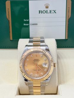 2015 Rolex Pre Owned 41mm DateJust-II Champagne Diamond Dial -W/Card