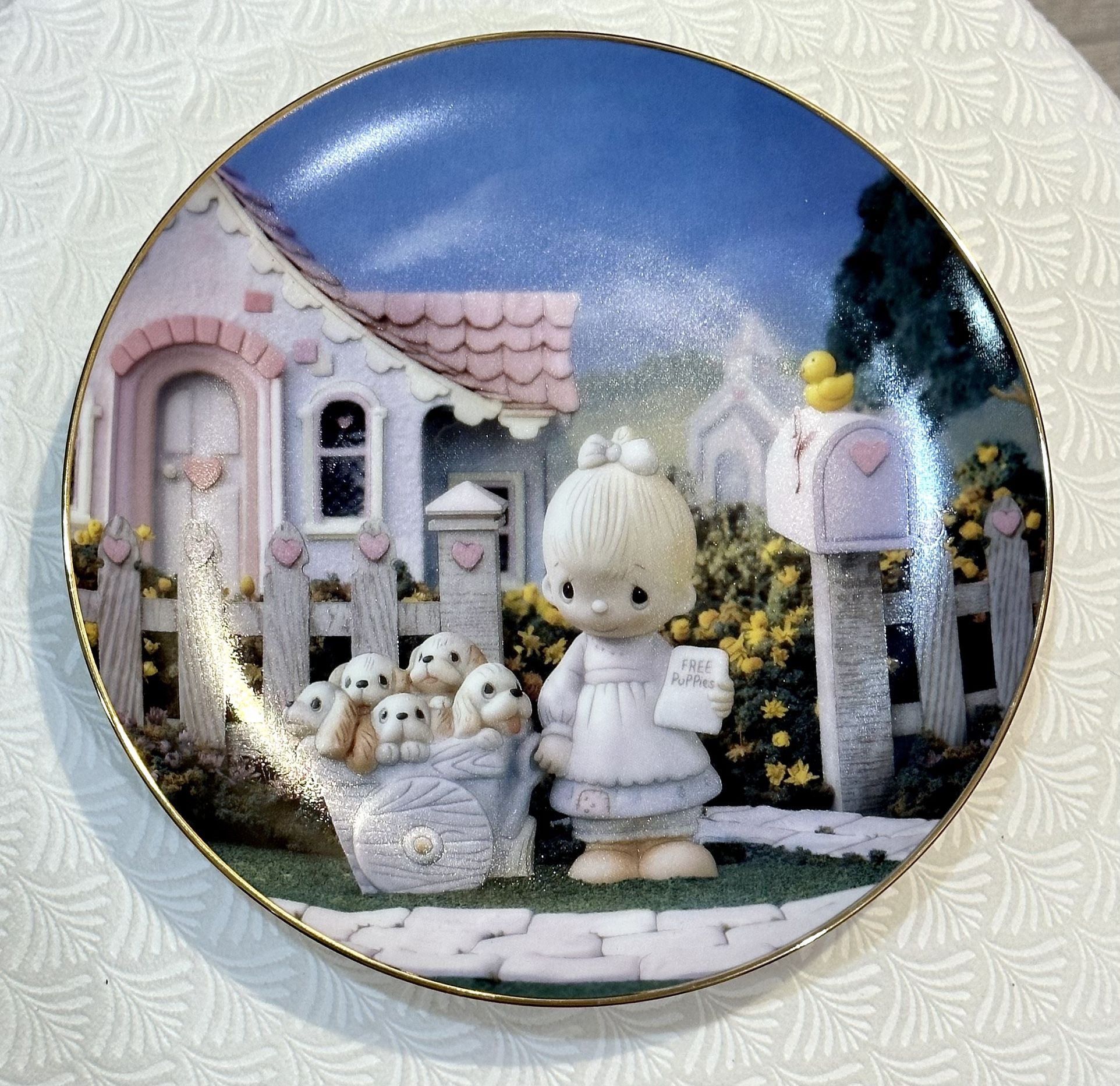 Vintage 1993 Precious Moment Plate 8” Hamilton Collection God Loveth A Cheerful