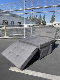 74 inch Convertible Sofa Bed Dark Grey,4-in-1 Folding Sofa -Color: Dark Grey -Material: Linen Fabric+ Metal + Sponge  -Square metal legs: 0.79 inch X 