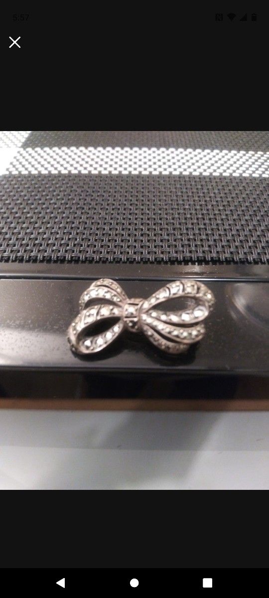 ($15) New Sterling Silver And Marcasite Pin