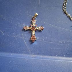 Pink Cubic Zarconia Heart Necklace 