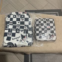 Kuromi Back Pack With Lunch Bag 