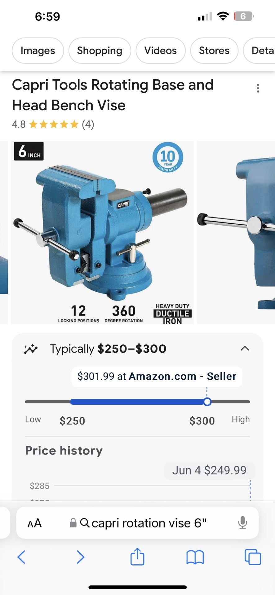 Capri Tools 6” Rotating Bench Vise