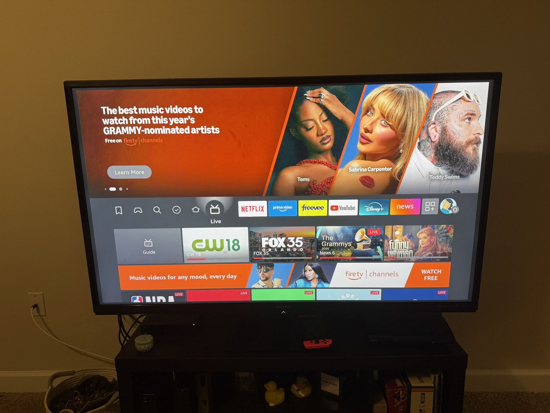 60 Inch TV With Amazon Fire Stick