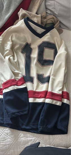 Holister Jersey #19 White Navy Red