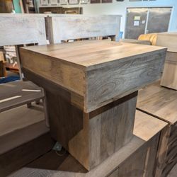 Square Wooden End Table