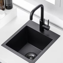 Black Bar Sink Drop In,13 x 15 Inch Topmount jb029b  $50
