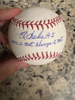 Ed Charles New York Mets 1969 World Series Champion Signed Baseball COA