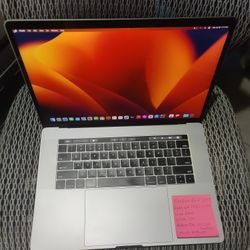 MacBook Pro 15" 2017 Retina TouchBar Intel Quad Core , 16GB Ram, Radeon Pro 555 2GB Graphics, macOS Ventura, Comes with $99 worth Microsoft O