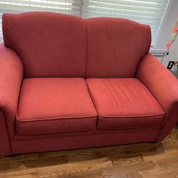 Red loveseat