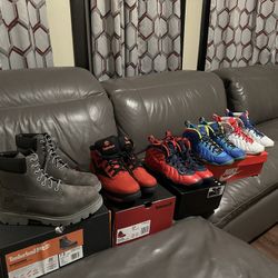 2 Pairs Of Lady Timberlands &3 Pairs Of Foamposites 