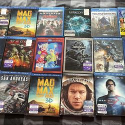 18- 3D/Blue-Ray DVD’s
