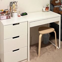 ikea desk and stool