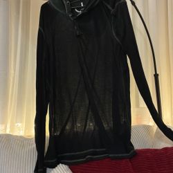 Long Sleeve Slight See Through Hoodie