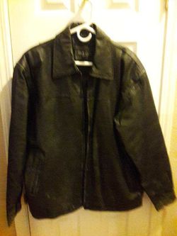 Leather Jacket With Broken Zipper. 