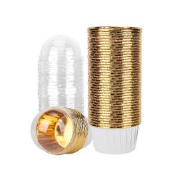 Mini Cupcake Liners with Dome Lids, 3.5oz 50pcs Disposable Aluminum Foil NEW!! NIB