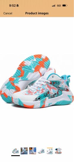 Men’s Basketball Shoes Size 10.5 – Colorful Turquoise/Orange