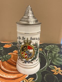 Vintage German Porcelain Beer Stein Royal Bavarian Coat of Arms