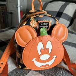 Disney / Loungefly Backpack - Mickey Pumpkin - Glow In The Dark