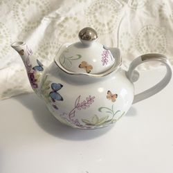 Porcelain Ceramic Butterfly Flower Tea pot