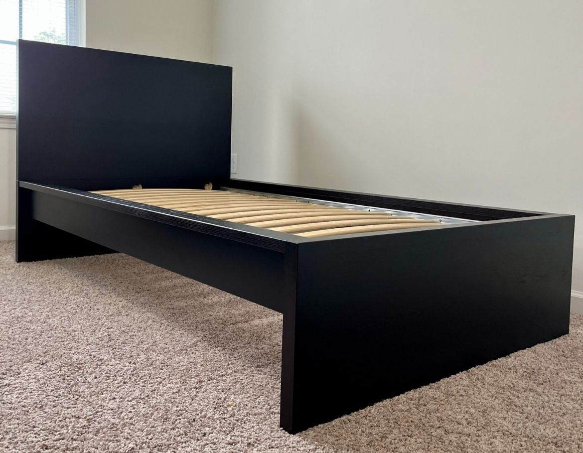 MALM Black Twin Bed Frame