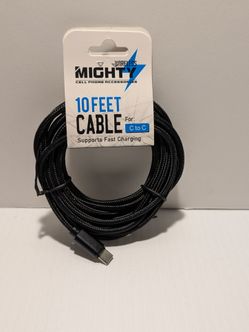 Black Braided 10 Ft USB C to C Cable