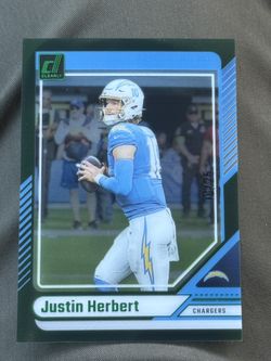 Justin Herbert Sp Number Match 10/25 Clearly Donruss