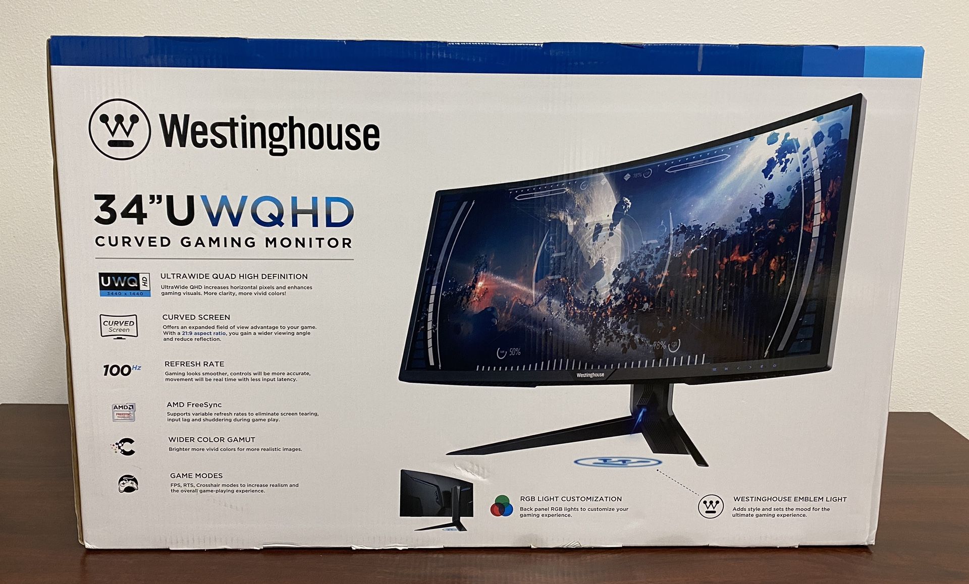 Westinghouse 34” UWQHD Curved Gaming Monitor