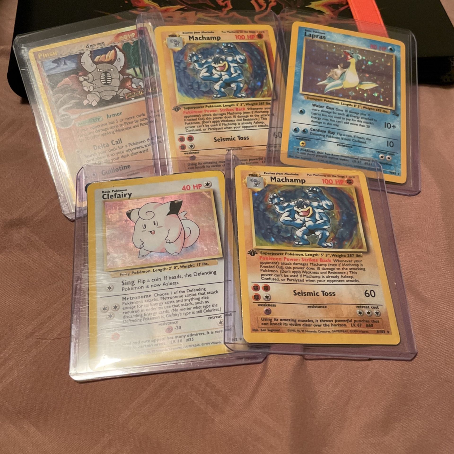Super Vintage Pokemon Cards! Holos, In Top Loaders & Card Sleeves Machamp Lapras Clefairy Pinsir Delta Series