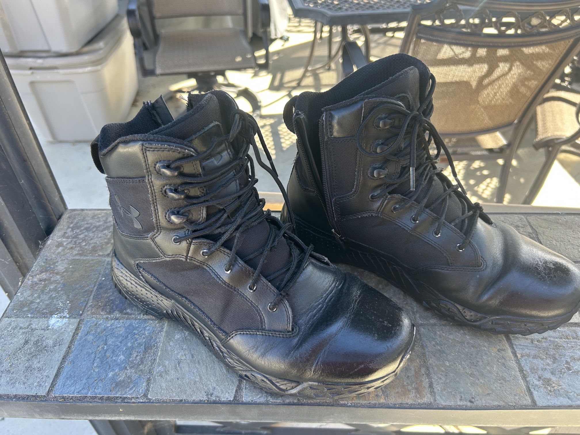 Under Armour Work Boot, Side Zip 6 Inches Used 
