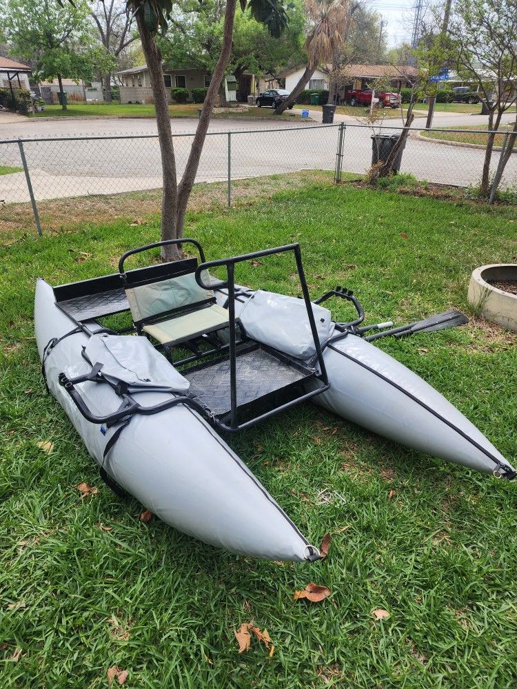 Inflatable Pontoon Boat With Trolling Motor