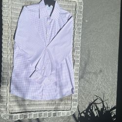 Men’s Plaid Dress Shirt Sz M 15.5 x 32/33