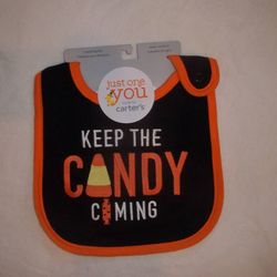 NWT "KEEP THE CANDY COMING" Teething Water Resistant Baby Bib