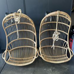 Serena & Lily Hanging Rattan Chairs