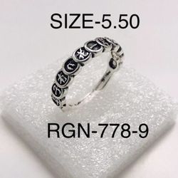 Silver Chinese Character Ring For Women: RGN-778-9/Size-5.50