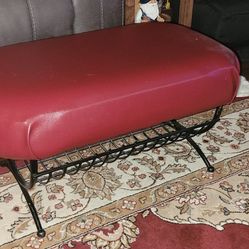 Metal base with vinyl cover ottoman