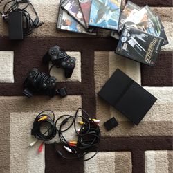PlayStation 2 Slim With 8 Games