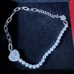 Heart Tennis-chain Bracelet Combo