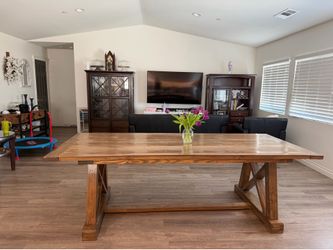 Handcrafted Solid Pine Dining Table – Smoked Umber Finish