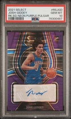 2021 Panini Select Josh Giddey PSA 10 Neon Purple Pulsar /15 RC AUTO